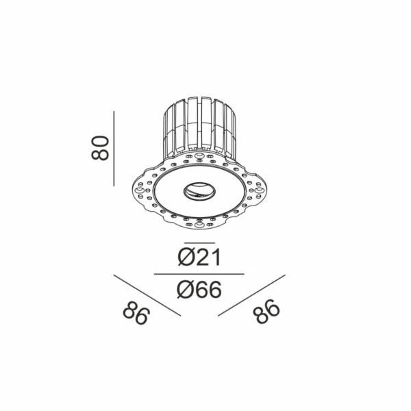 MICRO, D66mm, H80mm, LED 12.6W, 3000K, белый (01.2100.13.930.WH)
