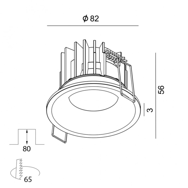 RIO, D82mm, H56mm, LED 9W, 4000К, белый (01.6480.10.940.WH)