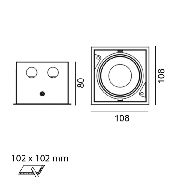 KARDAN 1, L108mm, W108mm, H80mm, LED 9W, 4000К, белый/белый (01.6100.13.940.WHW)