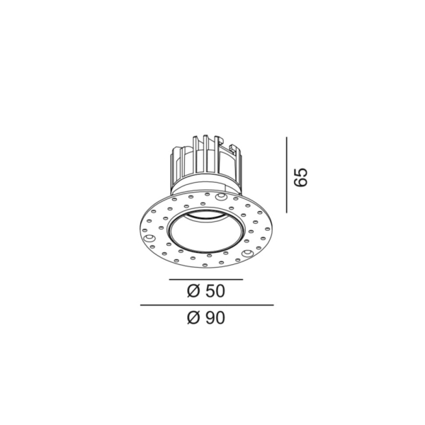 TUB M TRIMLESS, D50mm, H65mm, LED 11W 4000K, IP44, белый (01.0597.11.940.WH)