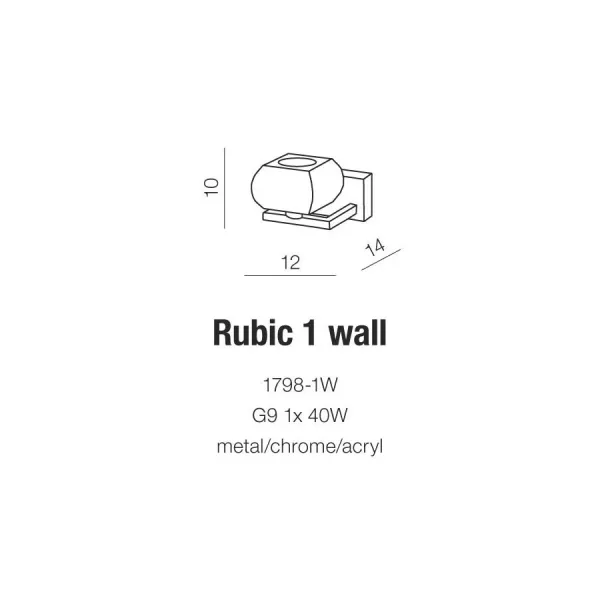 Бра настенное в спальню и гостиную RUBIC 1 WALL Azzardo в стиле модерн