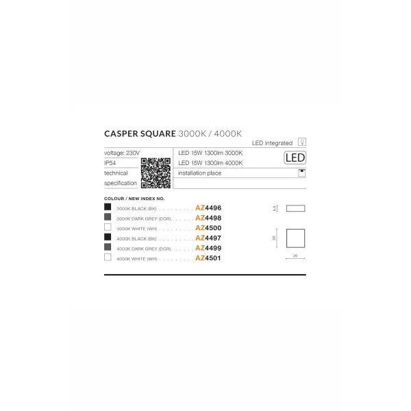 CASPER SQUARE 3000K DGR