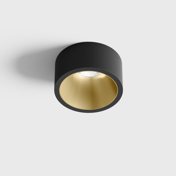 INVISIBLE MINI OUT, D55mm, H58mm, LED 6.3 W, 4000K, чорний/латунь (01.2203.7.940.BK/BR)