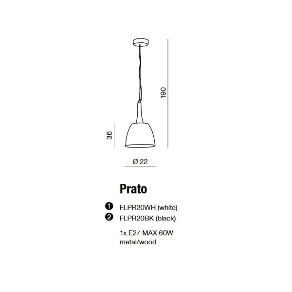 Подвесной светильник в стиле лофт PRATO BLACK Azzardo в кухню, коридор в цвете черный, коричневый
