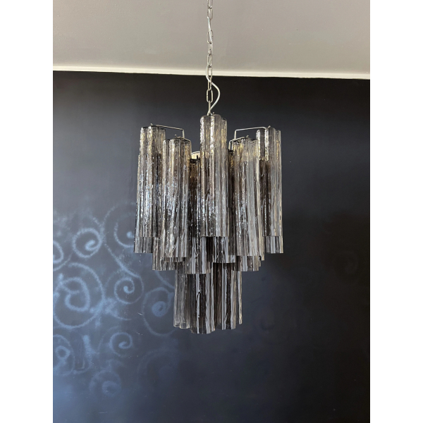 Люстра із димчастого скла у вигляді трубок. MURANO TUBE 192