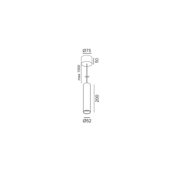 TUB M P 200, D52мм, H200мм, 10.8W LED, 3000К, 50°, IP20, черный (03.0521.19.930.BK)