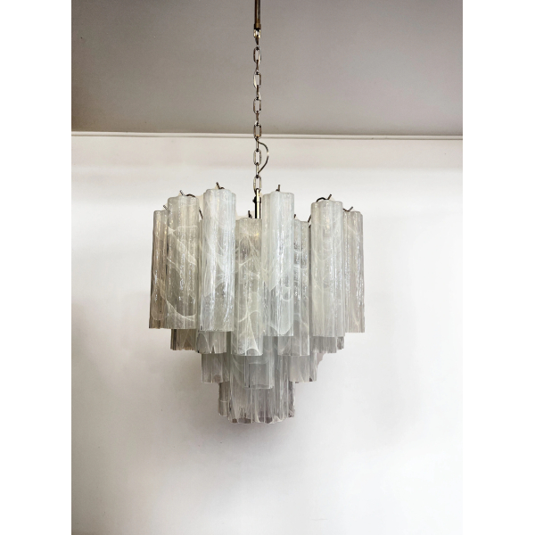 Люстра зі скляних трубок – 36 білих скляних алебастрових елементів. MURANO TUBE 191