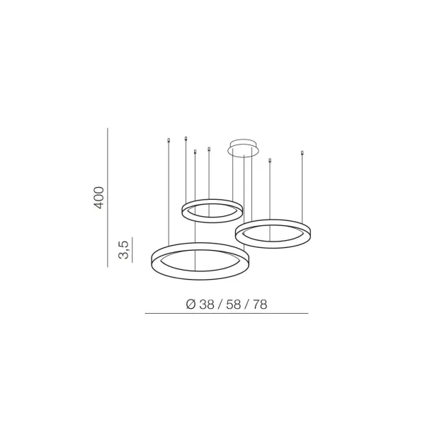 AGNES PENDANT 38+58+78 DIMM CCT SWITCH BK