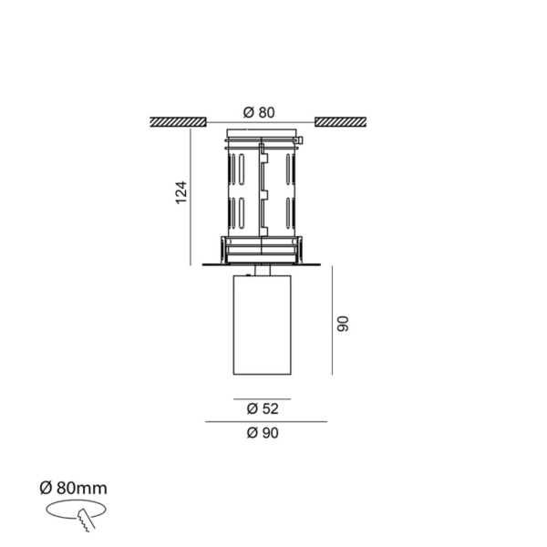 TUB M INT, D52mm, L90mm, H124mm, LED 9W, 4000К, белый (01.0592.9.940.WH)