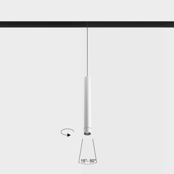 IN_LINE TUB S P 300 ZOOM, D30mm, H300mm, LED 5.4 W, 3000K, 15°-50°, 48V DC, білий (06.0339.6.930.WH)
