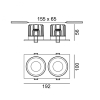 RIO F2, L192mm, W100mm, H56mm, LED 2x9W, 4000К, черный (01.6480F2.20.940.BK)
