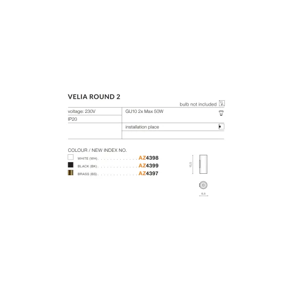Бра настенное в спальню и гостиную VELIA R 2 BRASS Azzardo в стиле лофт
