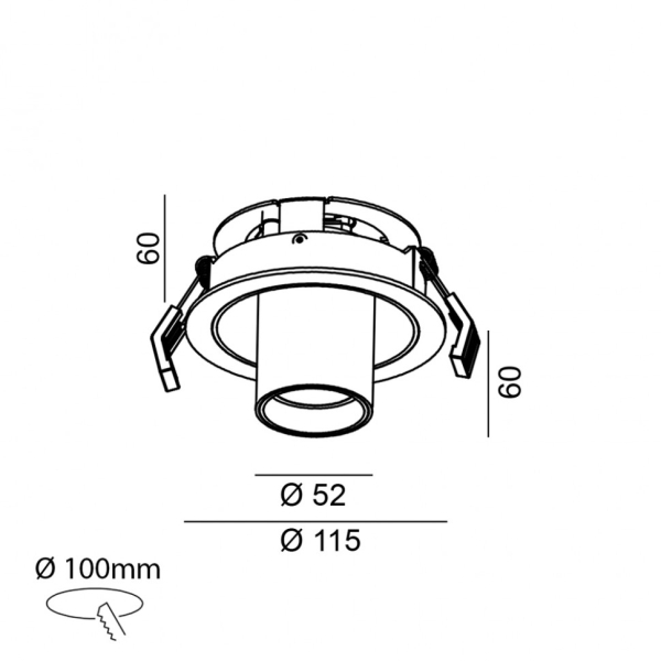 TUB M OUT, D52mm, H60mm, 12W LED, 3000K, чёрный (01.0593.9.930.BK)