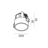 INVISIBLE MINI OUT, D55mm, H58mm, LED 6.3W, 2700K, midnight (01.2203.7.927.MN)
