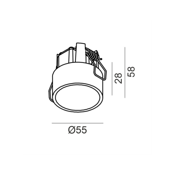 INVISIBLE MINI OUT, D55mm, H58mm, LED 6.3W, 2700K, midnight (01.2203.7.927.MN)
