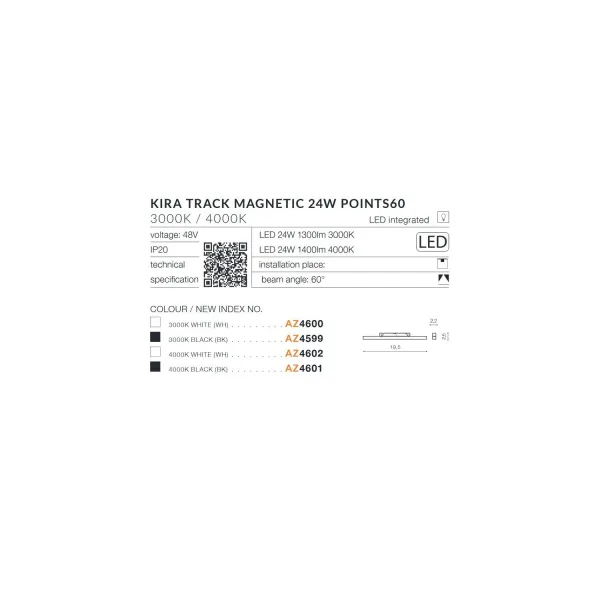 ALFA KIRA TRACK MAGNETIC 24W 3000K WH