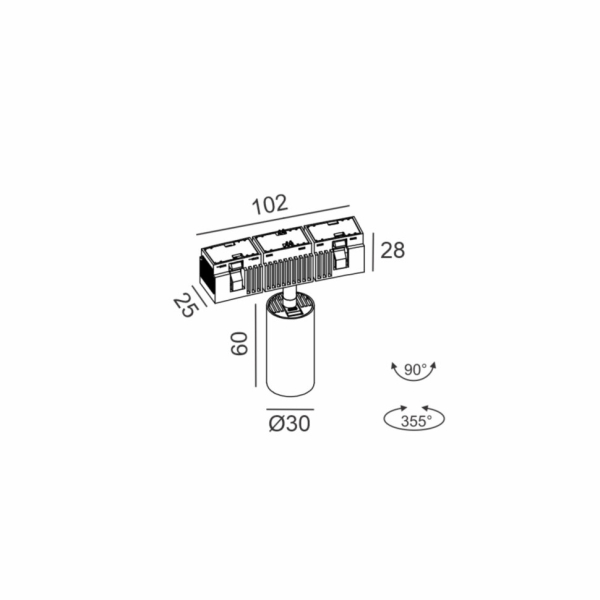 IN_RING TUB S A 60, D30mm, H60mm, LED 5.4 W, 4000К, чорний (09.0361.7.940.BK)