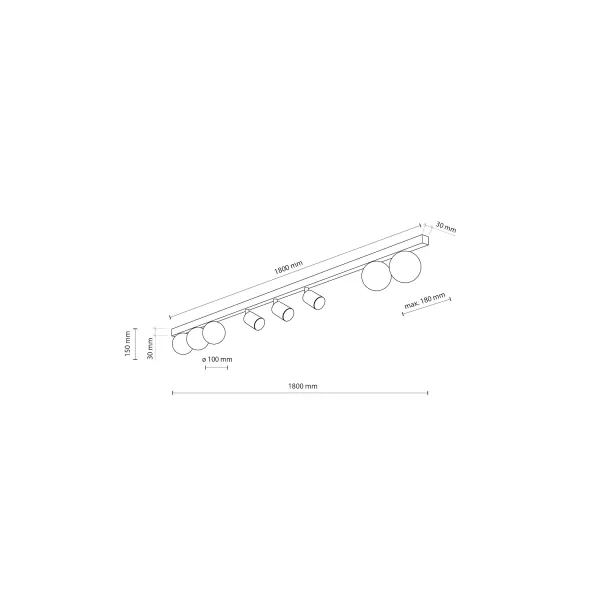 Светильник потолочный VOX LAMPA  8 TK Lighting в гостиную, спальню в стиле хай-тек