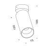 TUB L SA 150, D75mm, H185mm, LED 13W, 4000К, чорний (02.0715.13.940.BK)