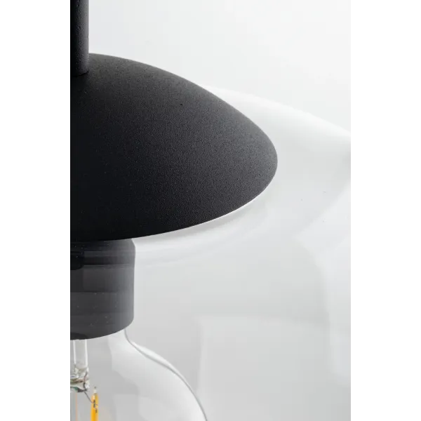 Подвесной светильник в стиле хай-тек VIBE TRANSPARENT LAMPA WISZACA 1 300 TK Lighting в кухню, спальню в цвете черный