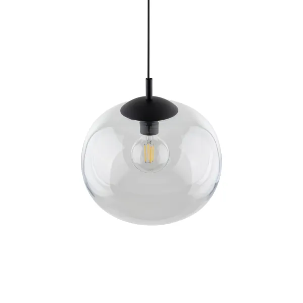 Подвесной светильник в стиле хай-тек VIBE TRANSPARENT LAMPA WISZACA 1 300 TK Lighting в кухню, спальню в цвете черный