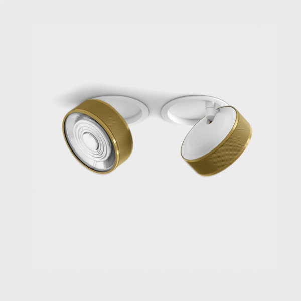 SOL IN MINI, D75mm, H26mm, LED 7W, 3000K, белый/латунь (01.7526.7.930.WH + SOL M RING GRAIN BRASS)