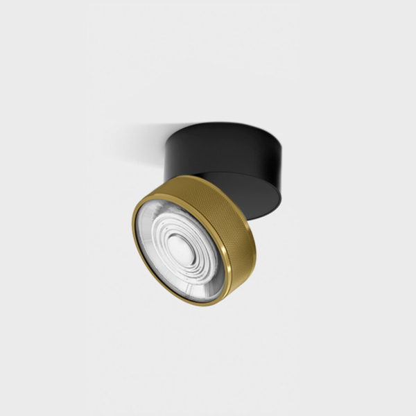 SOL SURF, D95mm, H78mm, LED 14W 4000K, чорний/латунь (02.9533.14.940.BK + SOL RING GRAIN BRASS)