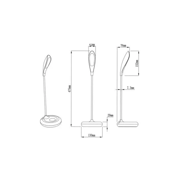 Table lamp  H1832 LED 5W 280LM 4000K metal white and wood body