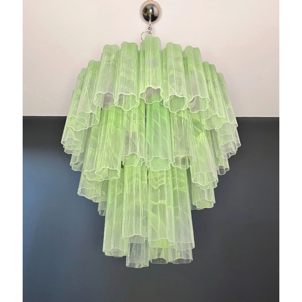 Велика триярусна люстра зі скла у формі трубки – зеленого алебастру. MURANO TUBE 199 Anzaz Murano купити 115104грн.