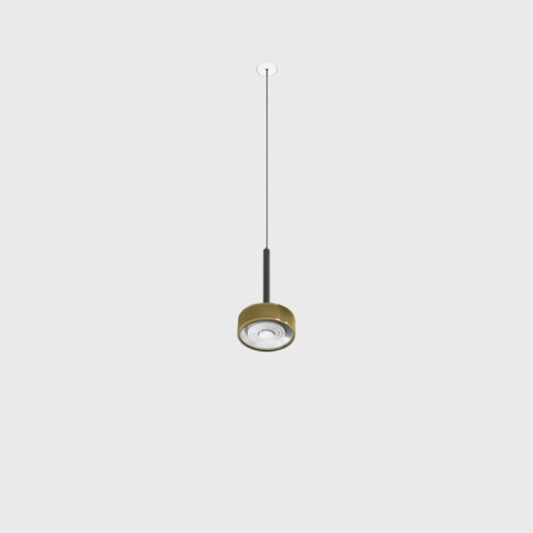 SOL MINI P NANO, D75mm, H135mm, 7W LED, 24°, 3000K, IP20, чёрный/латунь (03.7531.7.930.BK/BRG)