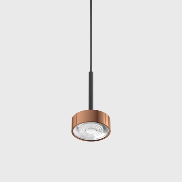 SOL MINI P NANO, D75mm, H135mm, 7W LED, 24°, 3000K, IP20, чорний/мідь (03.7532.7.930.BK/CP)
