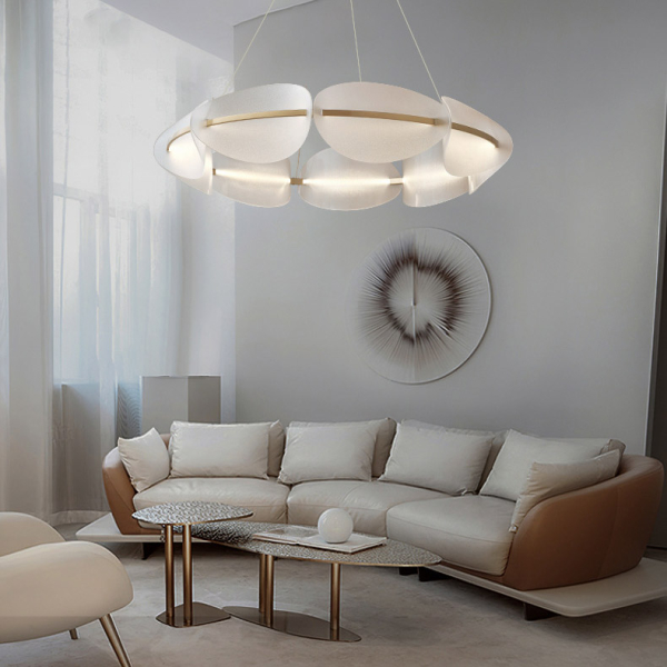 Підвісна світлодіодна люстра KEARNEY D108 D56 White у вітальню  LED