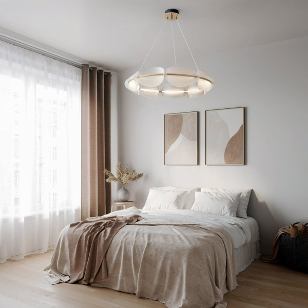 Підвісна світлодіодна люстра KEARNEY D108 D56 White у вітальню  LED