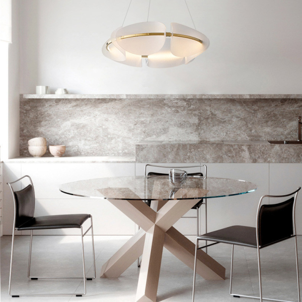 Підвісна світлодіодна люстра KEARNEY D108 D56 White у вітальню  LED