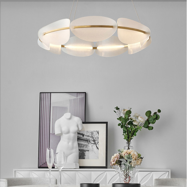 Підвісна світлодіодна люстра KEARNEY D108 D56 White у вітальню  LED
