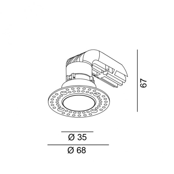 NANO R TRIMLESS, D35мм, H67мм, LED 8W 4000K, медь (01.3900.8.940.CP)