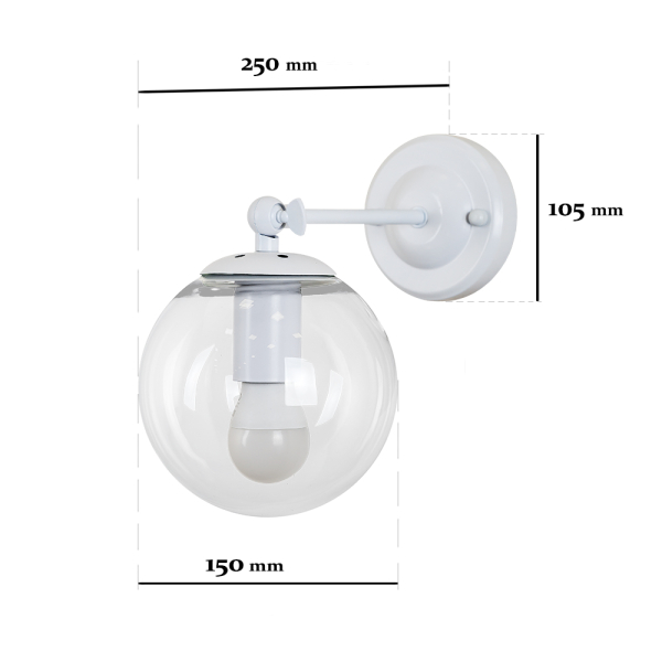 Купить Бра 756WPR150F-1 WH+CL