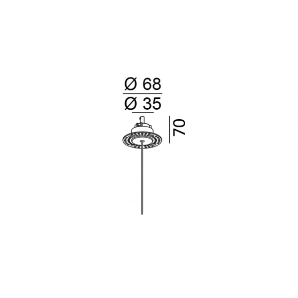Встроенная база без рамки для светильника POINTER SUSP, D35mm, h70mm, IP20, чёрный (01.A39TRLS.P.BK)
