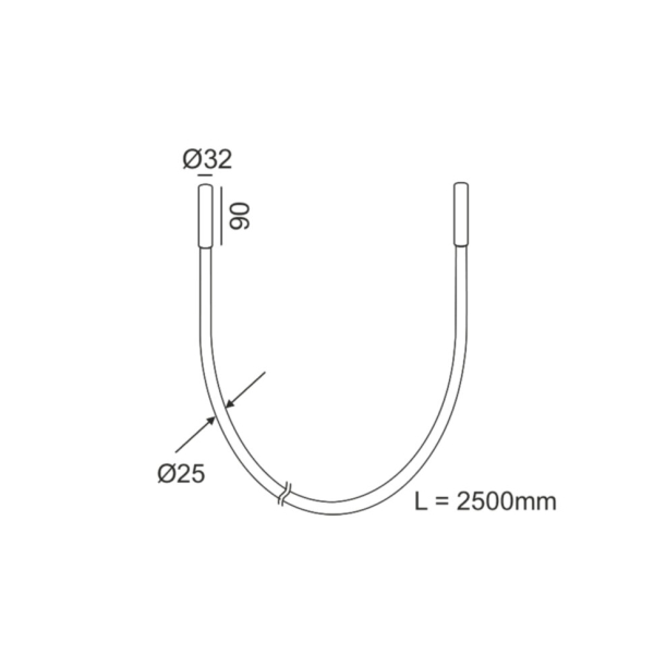 SNAKE, D32mm, h90mm, L2500mm, 40W LED, 3000К, бронза/белый (25W.3210.40.930.BZ)