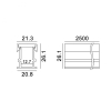 PROFILE FLOOR IN, L2500mm, h27mm, w21.4mm (12.2127.25)