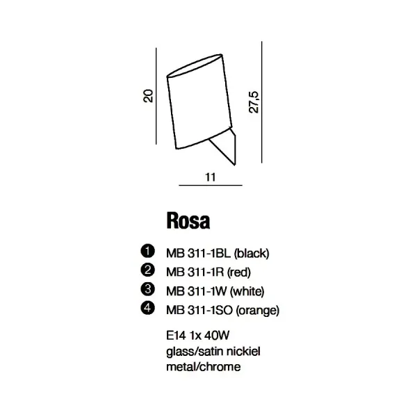 Бра настенное в спальню и гостиную ROSA BLACK Azzardo в стиле модерн