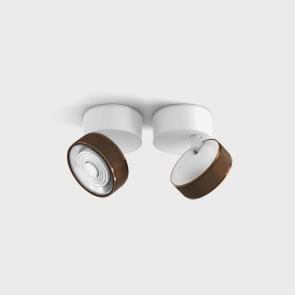 SOL SURF MINI, D75mm, H70mm, LED 7W, 4000K, білий/мідь (02.7526.7.940.WH + SOL M RING GRAIN COPPER)