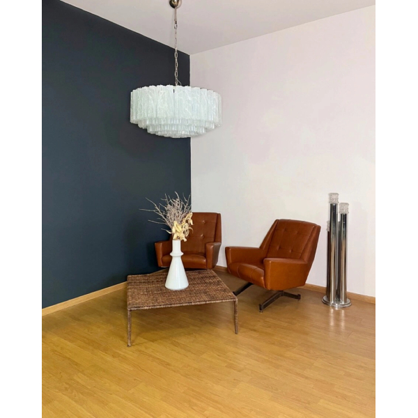 Велика люстра зі скла - 101 трубка із білого алебастрового скла MURANO TUBE 220