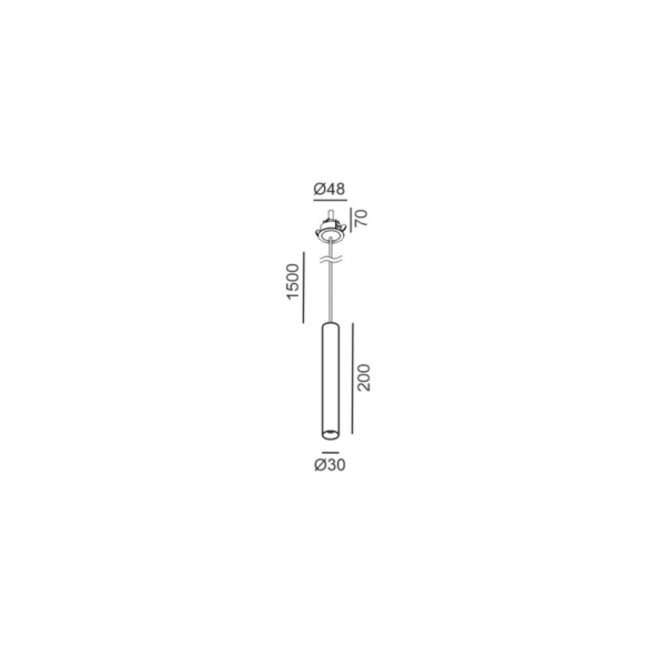 TUB S P 200 NANO, D30mm, H200mm, 8W LED, 50º, 3000K, IP20, diamond black (03.0322.8.930.DB)