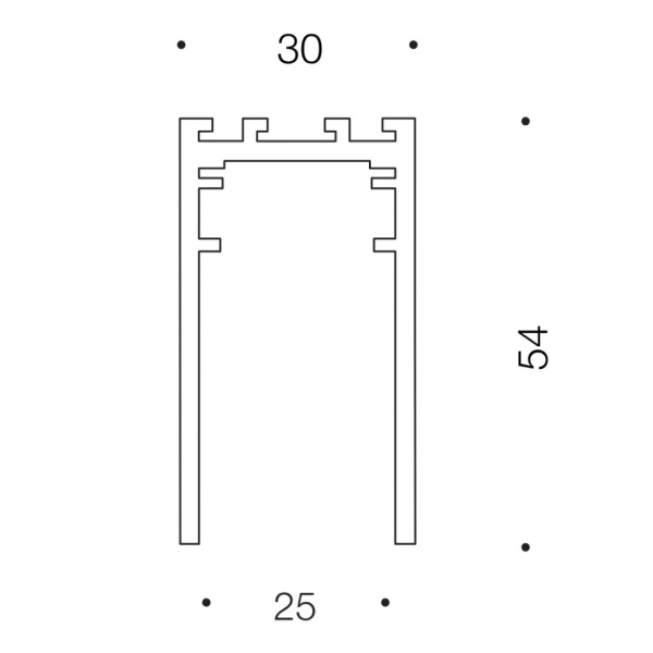 Трек накладної IN_LINE TRACK S 2000, L2000mm, W30mm, H54mm, латунь (06.S200.LG)