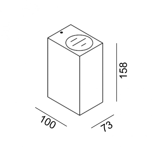 GRAPH2, L100mm, W73mm, H158mm, GU10 Max. 2х7W LED, графіт (08.2010.14.000.GR)