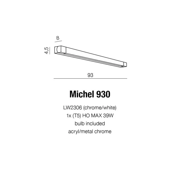 Бра настенное в спальню и гостиную MICHEL 930 Azzardo в стиле хай-тек