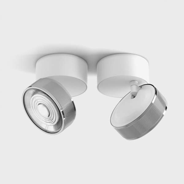 SOL SURF, D95mm, H78mm, LED 14W 3000K, білий/хром (02.9533.14.930.WH + SOL RING GRAIN CHROME)