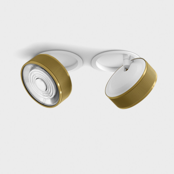SOL IN, D95mm, H33mm, LED 14W 3000K, белый/латунь (01.9533.14.930.WH + SOL RING GRAIN BRASS)