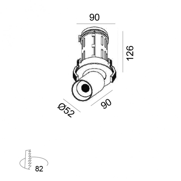 TUB M IN, D90mm, L90mm, H126mm, LED 9W, 4000К, белый (01.0590.9.940.WH)